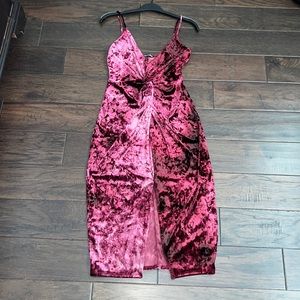 Burgundy velvet dress